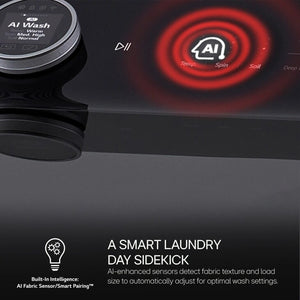 5.5 cu.ft. Mega Capacity Smart Top Load Washer with Impeller, EasyUnload, AI Sensing, ezDispense, Water Faucet & LCD Digital Dial Control