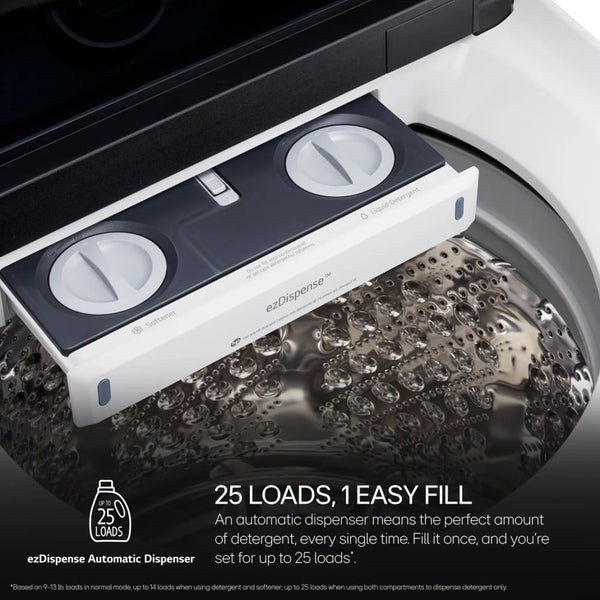 5.5 cu.ft. Mega Capacity Smart Top Load Washer with Impeller, EasyUnload, AI Sensing, ezDispense, Water Faucet & LCD Digital Dial Control