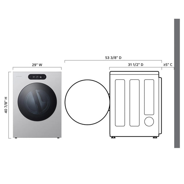 LG SIGNATURE 9.0 cu. ft. Mega Capacity Smart Front Load Electric Dryer with Built-In Intelligence, TurboSteam and Touch LCD Control