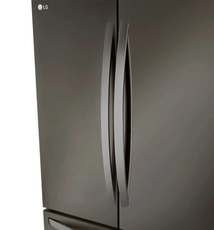 36" Wide, 27 cu ft. 3 Door French Door, C/Depth Refrigerator with Internal Water Dispenser, PrintProof Black Stainless Steel