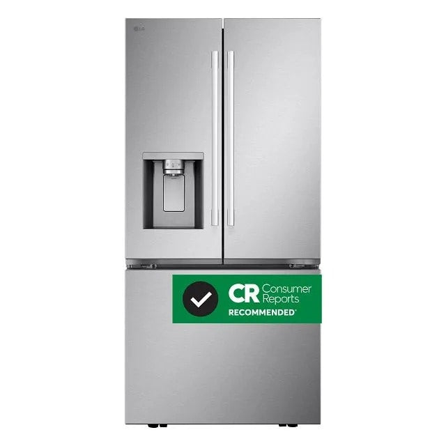 25 cu.ft. 3-Door French Door Refrigerator with NEW Hybrid Handle Design and External Ice and Water Dispenser