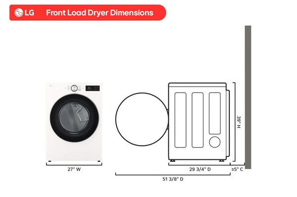 7.4 cu. ft. Ultra Large Capacity Smart Front Load Electric Dryer with TurboSteam, AI Sensing and Hybrid Electronic Controls with LCD Display
