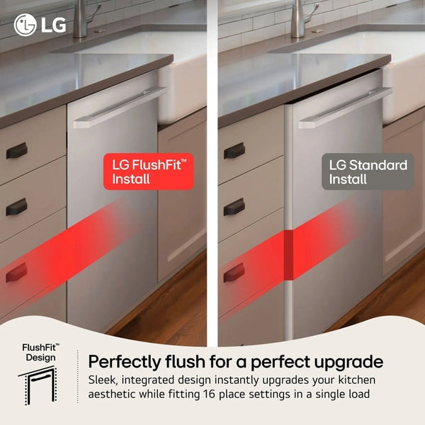 24 Inch Smart Top Control Dishwasher with FlushFit Design, 1-Hour Wash & Dry, BlastZone, QuadWash Pro, TrueSteam and Dynamic Heat Dry w/AutoVent Dry