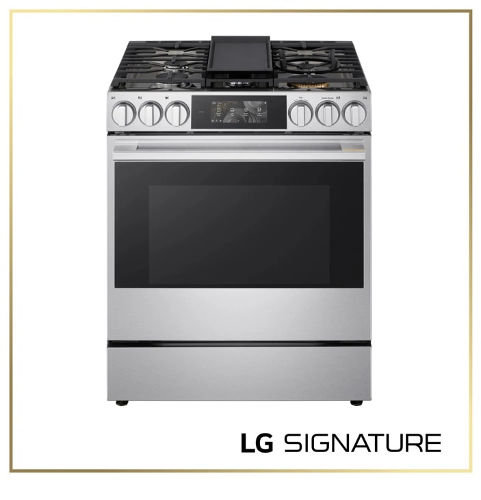 LG SIGNATURE 6.3 cu. ft. Smart Gas Slide-In Range with Dynamic ProBake Convection, Air Fry, Air Sous Vide, Pizza mode and AI Gourmet Camera