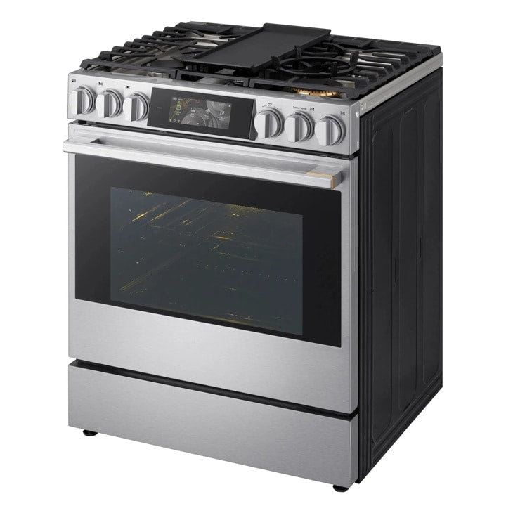 LG SIGNATURE 6.3 cu. ft. Smart Gas Slide-In Range with Dynamic ProBake Convection, Air Fry, Air Sous Vide, Pizza mode and AI Gourmet Camera