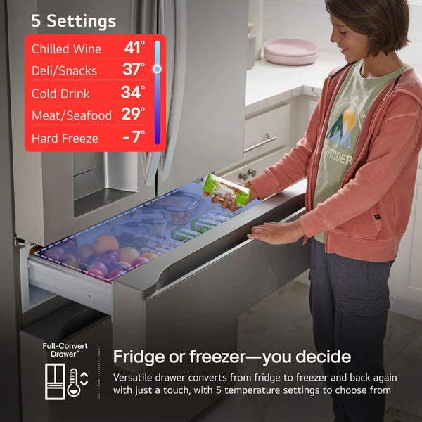 29 cu. ft. Smart Standard-Depth MAX 4-Door French Door Refrigerator with Full-Convert Drawer