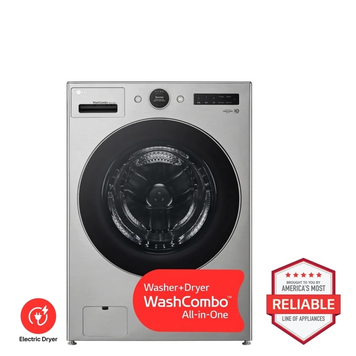 Ventless Washer/Dryer Combo LG WashCombo All-in-One 5.0 cu. ft. Mega Capacity with Inverter HeatPump Technology and Direct Drive Motor