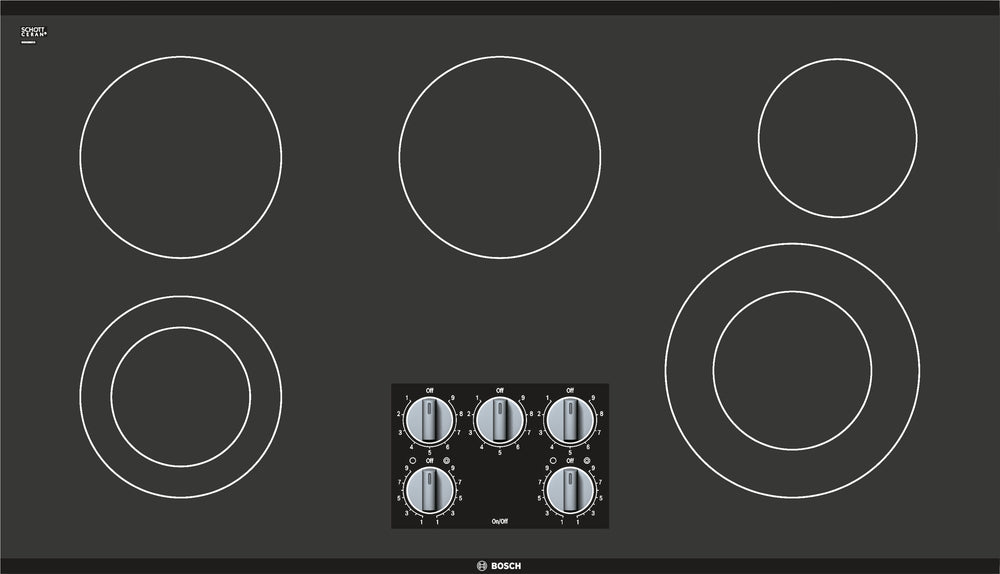 500 Series, Electric Cooktop, 36'', Black, Without Frame