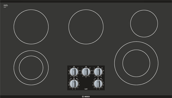 500 Series, Electric Cooktop, 36'', Black, Without Frame