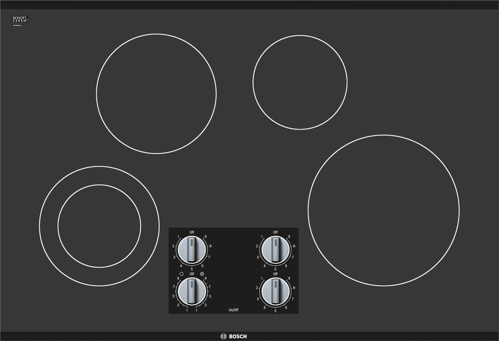 500 Series, Electric Cooktop, 30'', Black, Without Frame