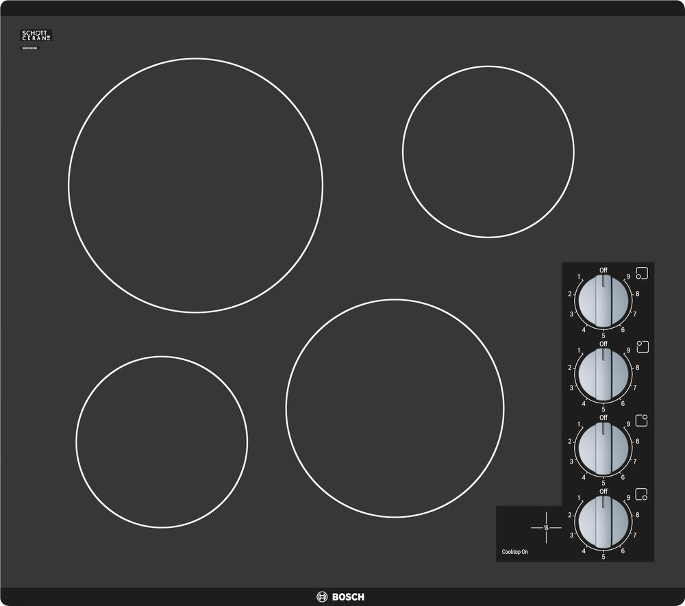 500 Series, Electric Cooktop, 24'', Black, Without Frame