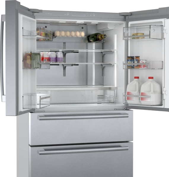 800 Series, French Door Bottom Mount Refrigerator, 36'', Stainless steel (with anti-fingerprint)