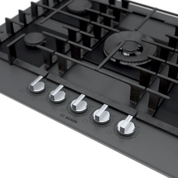 Benchmark®, Gas Cooktop, 30'', Tempered glass, Dark silver