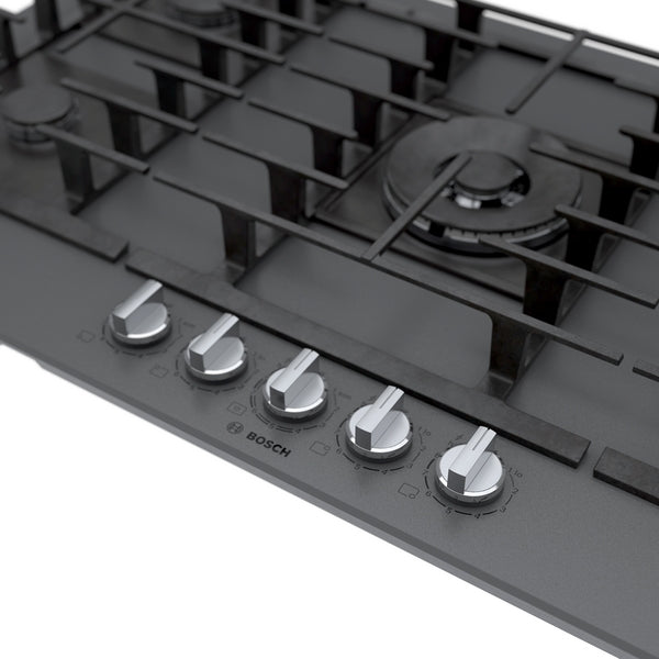 Benchmark®, Gas Cooktop, 36'', Tempered glass, Dark silver