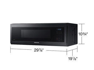 1.1 cu. ft. Smart SLIM Over-the-Range Microwave with 400 CFM Ventilation in Matte Black Steel