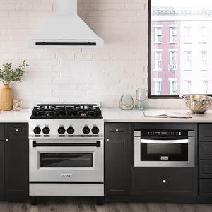 ZLINE 48" Autograph Edition Stainless Steel Range Hood with Stainless Steel Shell and Matte Black Accents