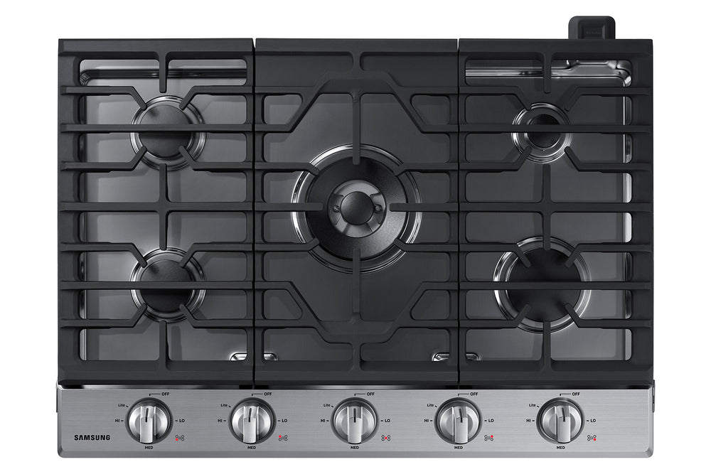 30" Smart Gas Cooktop with Illuminated Knobs in Stainless Steel