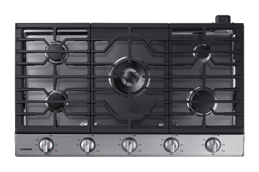 36" Smart Gas Cooktop with Illuminated Knobs in Stainless Steel