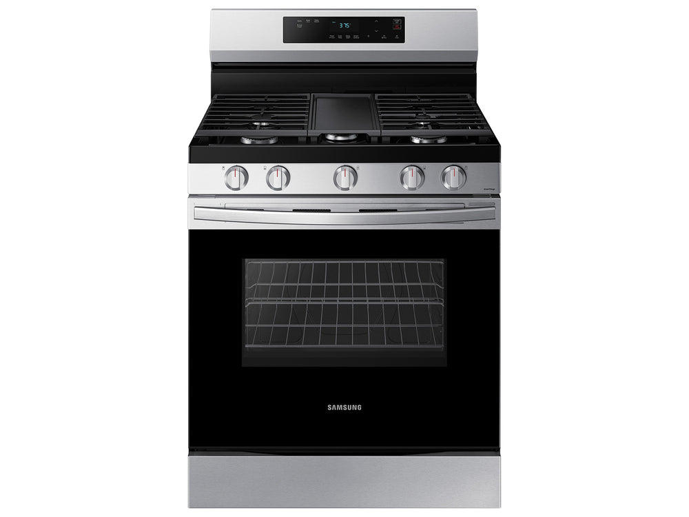 Samsung - 6.0 cu. ft. Freestanding Gas Range with WiFi and Integrated Griddle - Stainless Steel