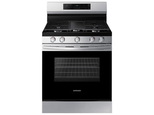 Samsung - 6.0 cu. ft. Freestanding Gas Range with WiFi and Integrated Griddle - Stainless Steel