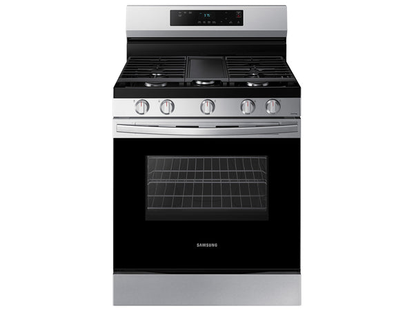 Samsung - 6.0 cu. ft. Freestanding Gas Range with WiFi and Integrated Griddle - Stainless Steel