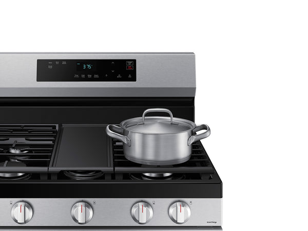 Samsung - 6.0 cu. ft. Freestanding Gas Range with WiFi and Integrated Griddle - Stainless Steel