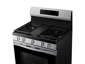 Samsung - 6.0 cu. ft. Freestanding Gas Range with WiFi and Integrated Griddle - Stainless Steel
