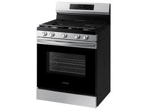 Samsung - 6.0 cu. ft. Freestanding Gas Range with WiFi and Integrated Griddle - Stainless Steel
