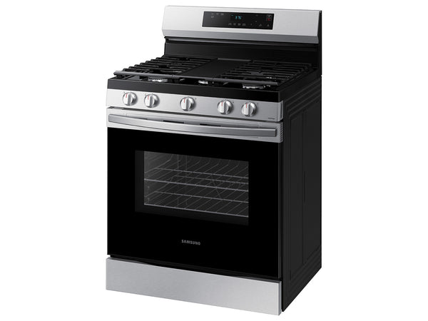 Samsung - 6.0 cu. ft. Freestanding Gas Range with WiFi and Integrated Griddle - Stainless Steel