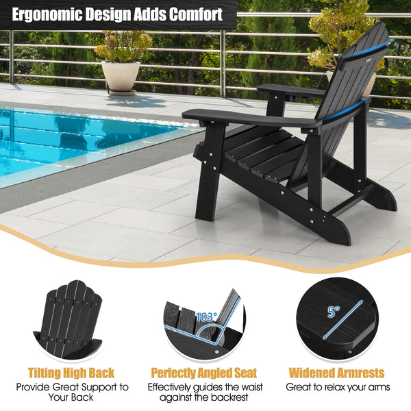 All weather and solid HIPS can last for a long time in outdoors<br>Wide seat provides comfortable sitting experience <br>Equipped with ergonomic armrests to relax your arms<br>High slanted backrest fits the curve of the human back<br>304 stainless steel s