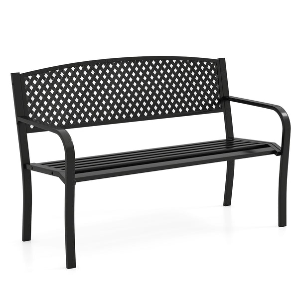 Seat 2-3 thanks to a spacious and ergonomic seat<br>Comfortable backrest and curved armrests for coziness<br>Spray-painted metal ensures a long-lasting service time<br>Heavy-duty construction can support up to 660 lbs<br>Tight connections for enhanced ste