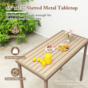 Supported by reinforced metal frame for high stability<br>Load up to 180 lbs  accommodating multiple items<br>Reinforced crossbars for higher stability<br>48" x 23" large tabletop is perfect for gatherings or meals<br>Decorated by appealing yet built-to-l