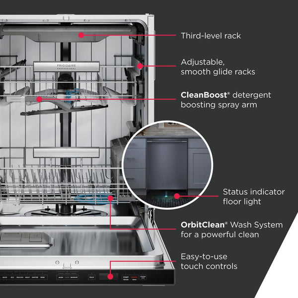 24" Stainless Steel Tub Dishwasher with CleanBoost™ and Adaptive Quick Wash
