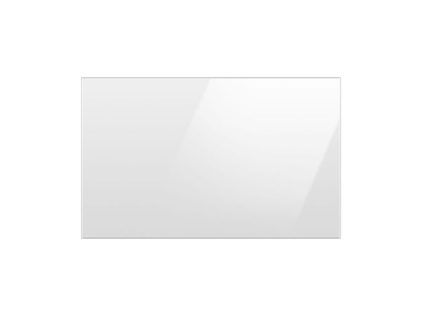 Bespoke 4-Door French Door Refrigerator Panel in White Glass - Bottom Panel