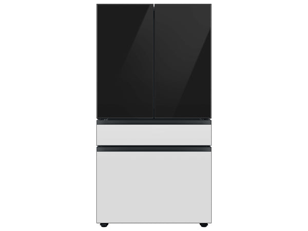 Bespoke 4-Door French Door Refrigerator Panel in White Glass - Bottom Panel