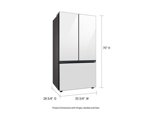 Bespoke 3-Door French Door Refrigerator (24 cu. ft.) with Beverage Center™ in White Glass