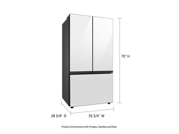 Bespoke 3-Door French Door Refrigerator (24 cu. ft.) with Beverage Center™ in White Glass