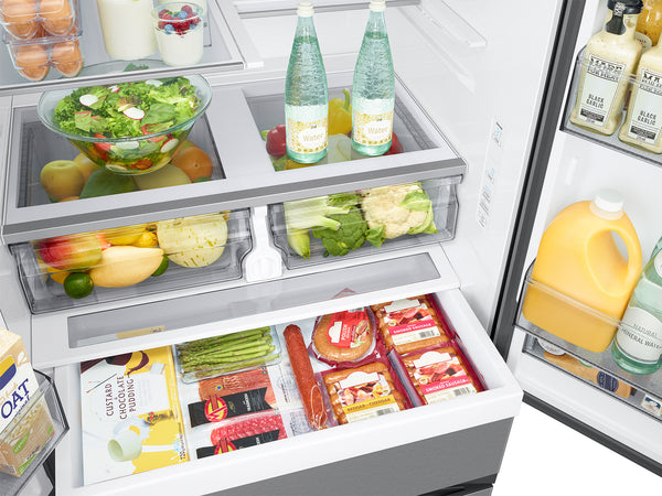 Large Capacity 4-Door French Door 31 cu. ft. Refrigerator with Internal Water Dispenser and Dual Auto Ice Maker