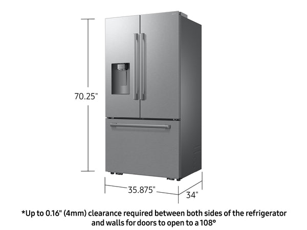 Bespoke AI 29 cu. ft. 3-Door French Door Refrigerator with Zero Clearance Fit & Dual Auto Ice Maker in Stainless Steel