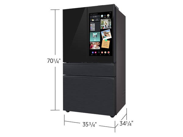 Bespoke 29 cu. ft. 4-Door French Door Refrigerator with AI Family Hub™+ & AI Vision Inside™ in Charcoal Glass and Black/Charcoal