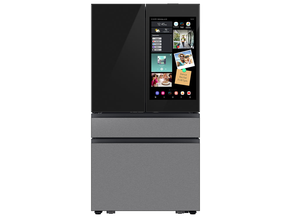 Bespoke 29 cu. ft. 4-Door French Door Refrigerator with AI Family Hub™+ & AI Vision Inside™ in Charcoal Glass and Stainless Steel