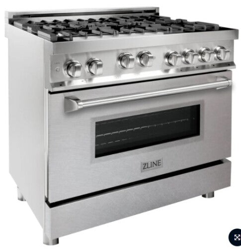 ZLINE 36" 4.6 cu. ft. Range with Gas Stove and Gas Oven in Stainless Steel with Brass Burners (RG-BR-36)