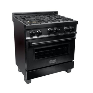 ZLINE 30" 4.0 cu. ft. Range with Gas Stove and Gas Oven in Black Stainless Steel (RGB-30)
