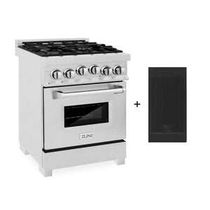 ZLINE 24" 2.8 cu. ft. Gas Oven and Gas Cooktop Range with Griddle in Fingerprint Resistant Stainless Steel (RGS-SN-GR-24)