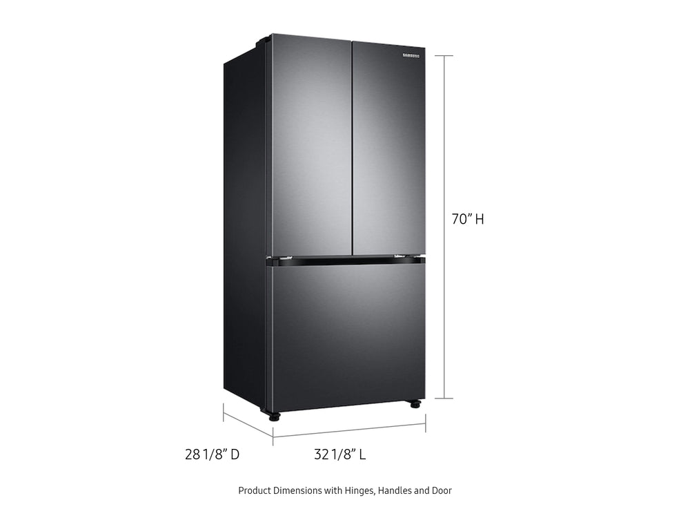 17.5 cu. ft. Smart Counter Depth 3-Door French Door Refrigerator in Black Stainless Steel