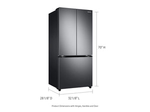 17.5 cu. ft. Smart Counter Depth 3-Door French Door Refrigerator in Black Stainless Steel