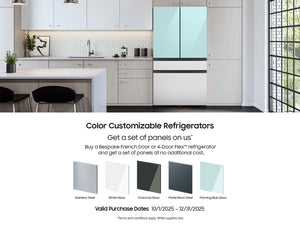Bespoke 3-Door French Door Refrigerator (30 cu. ft.) with AutoFill Water Pitcher in White Glass