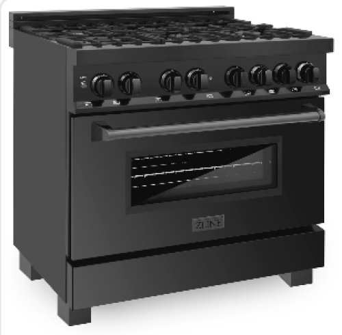 ZLINE 30" 4.0 cu. ft. Dual Fuel Range with Gas Stove and Electric Oven in Black Stainless Steel with Brass Burners (RAB-30)