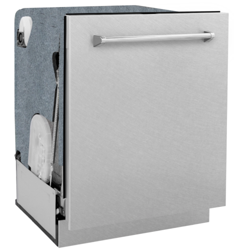 ZLINE 24" Monument Series 3rd Rack Top Touch Control Dishwasher in Fingerprint Resistant Stainless Steel with Stainless Steel Tub, 45dBa