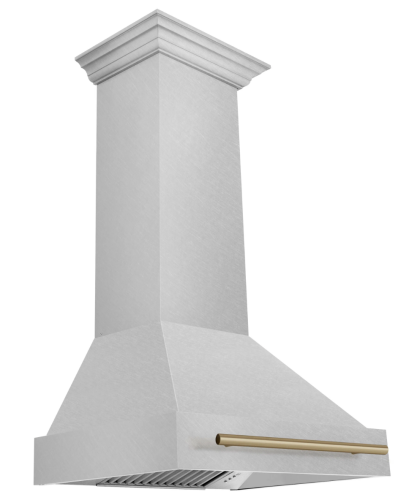 ZLINE 30" Autograph Edition Fingerprint Resistant Stainless Steel Range Hood with Champagne Bronze Handle